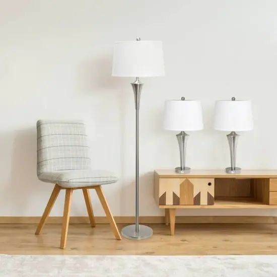 Lalia Home Vienna Brushed Nickel Lamp Set {5}
