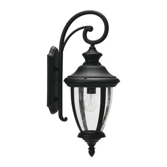 Hello Honey&reg; Robert Stevenson Lighting Prestwick Matte Black Metal & Glass Outdoor Light {1}