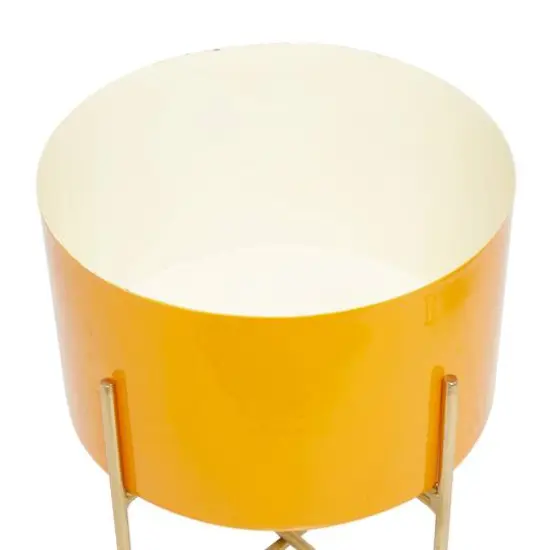 Yellow Modern Planter, Set of 2" 15", 12" {6}