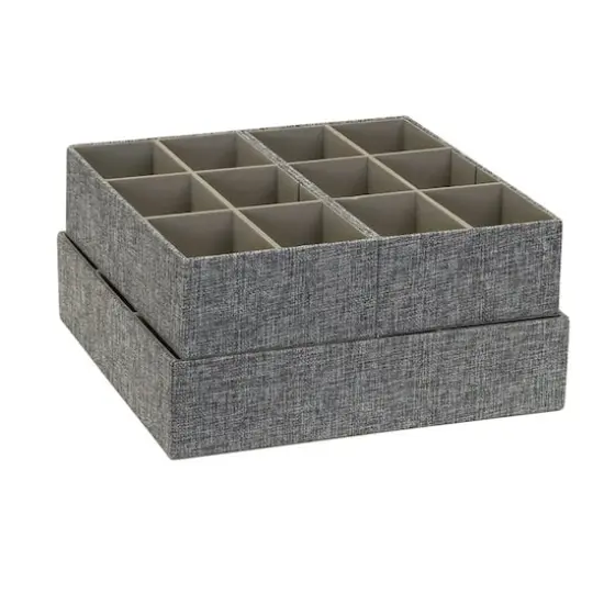 Household Essentials 3 Piece Drawer Organizers Starter Set Graphite {7}