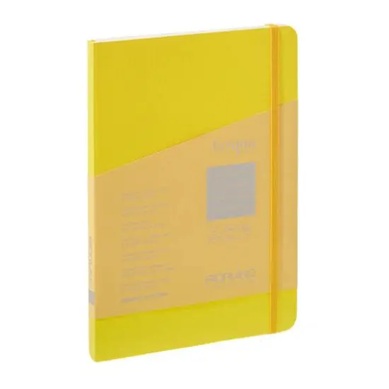 Fabrian® EcoQua Plus A5 Lined Stitch-Bound Notebook Yellow {1}