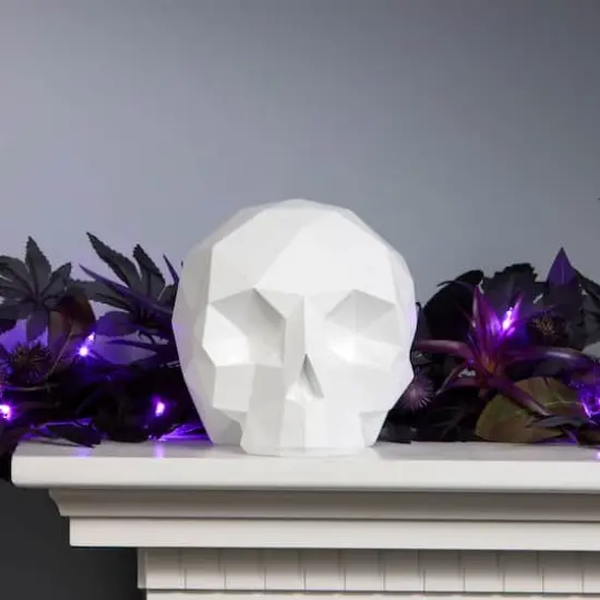 6" White Origami Skull Tabletop Figurine {3}