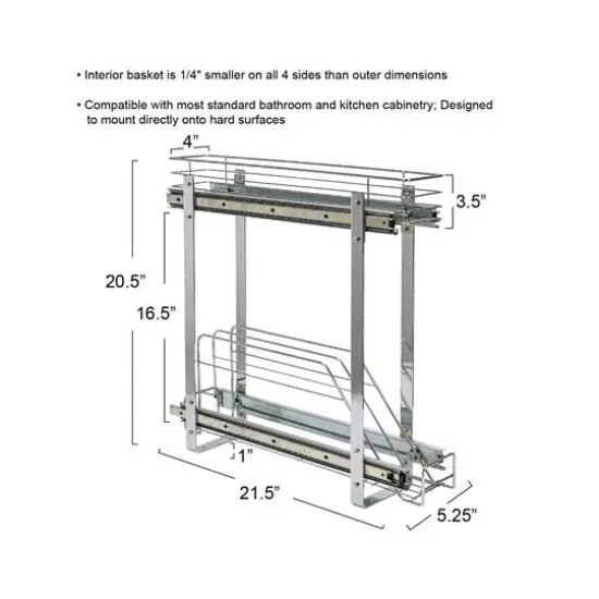 Household Essentials Glidez Chrome-Plated Steel 2-Tier Dual-Sliding Storage Organizer {7}