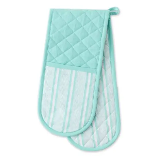 DII&reg; Chef Stripe Double Oven Mitt Aqua {5}