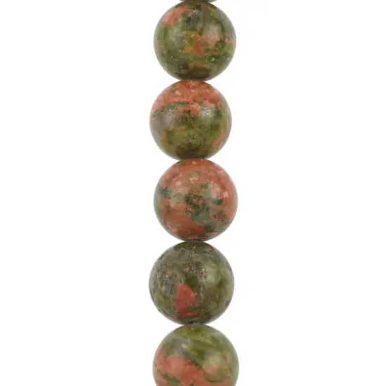 Green & Orange Unakite Round Beads, 10mm by Bead Landing&trade; {1}