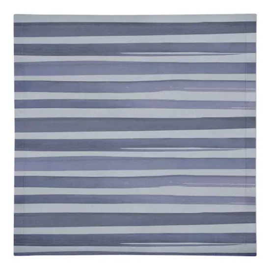 Watercolor Stripe Cotton Twill Napkin Blue {1}