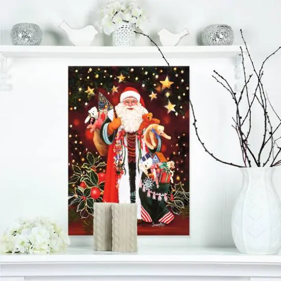 Designart - Happy Santa Claus Magic of Christmas - Canvas Art Print {2}