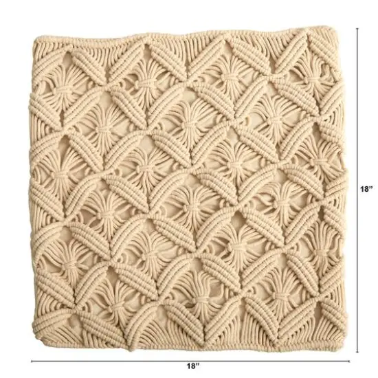 18" Bohemian Diamond Woven Macram&eacute; Pillow Cover {6}