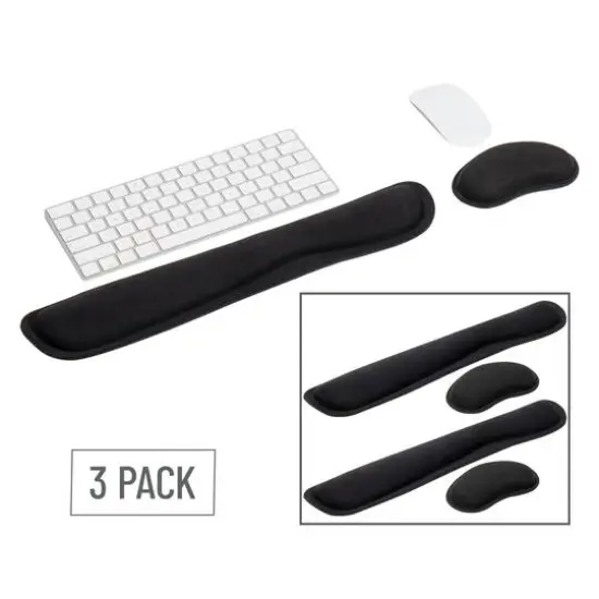 Mind Reader Harmony Collection Black Ergonomic Wrist Rest Sets for Keyboard & Mouse, 3ct. {7}