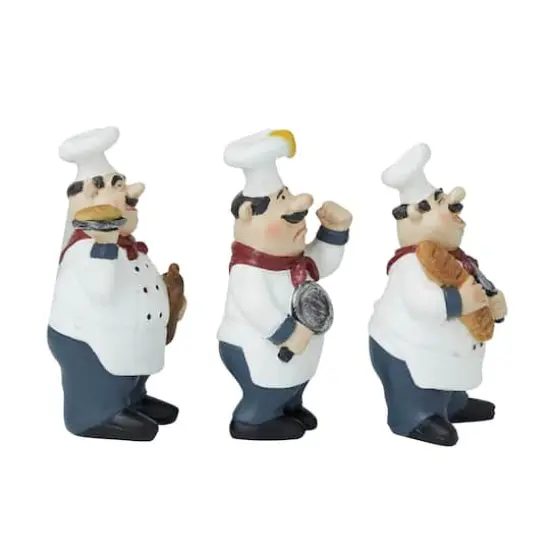 Set of 3" White Polystone Traditional Sculpture, 5" x 3" x 2" {3}