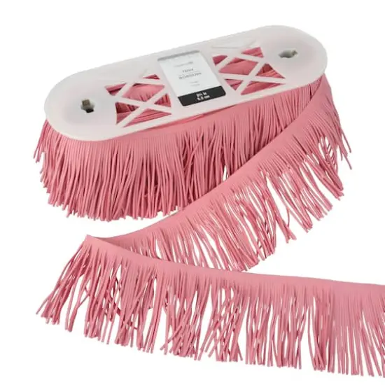 3 3/4" Pink Flocked Fringe Trim by Celebrate It&reg; {3}
