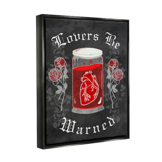 Stupell Industries Spooky Heart In Jar Framed Floater Canvas Wall Art Black {4}