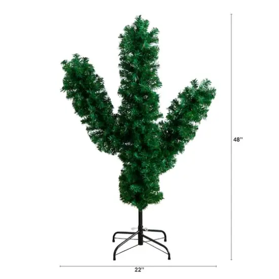 4ft. Unlit Green Cactus Artificial Christmas Tree {6}