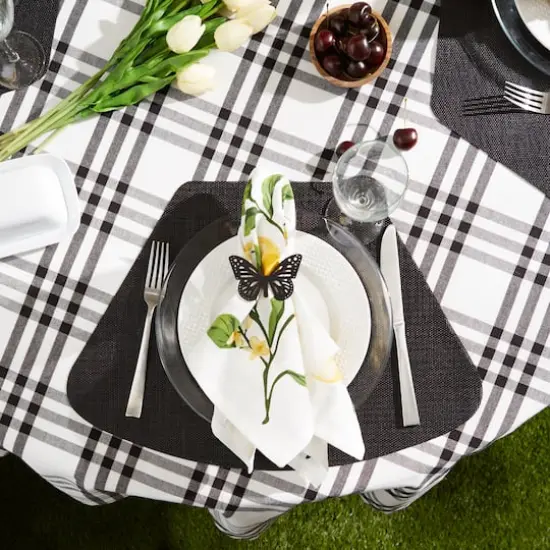 DII&reg; Solid Wedge Vinyl Table Placemats, 6ct. Black {5}