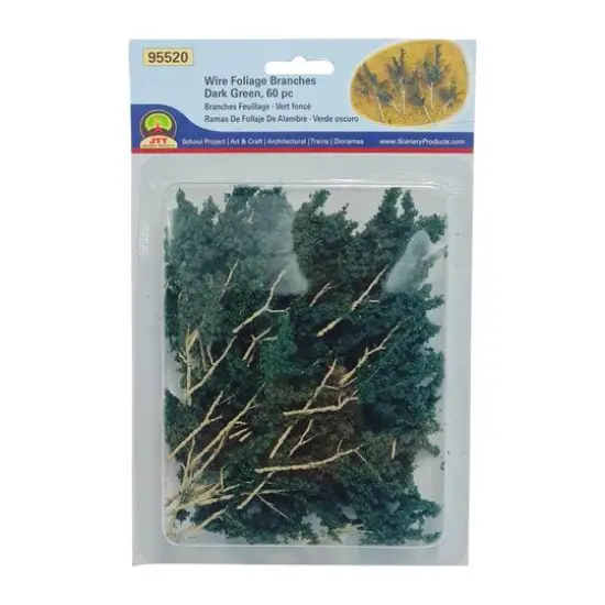 JTT Scenery Products Mini Dark Green Wire Foliage Branches, 60ct. {5}