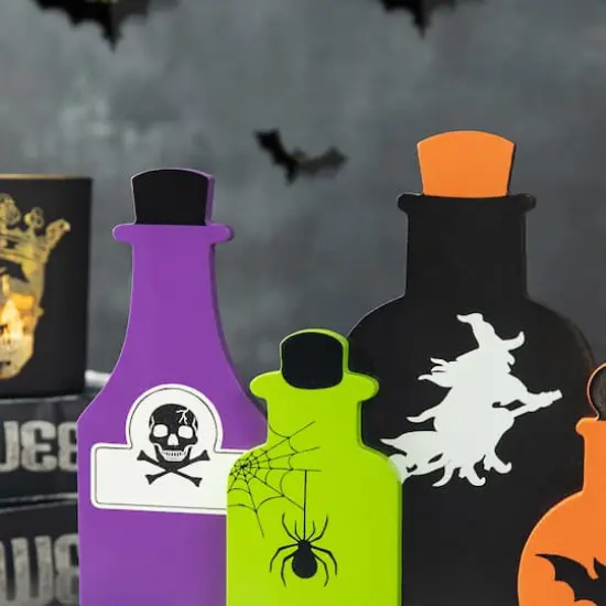 Glitzhome&reg; 14" Halloween Poison Bottles Table D&eacute;cor {5}
