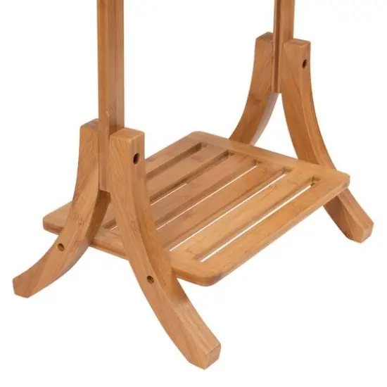 Organize It All Freestanding Bamboo Towel Rack {4}