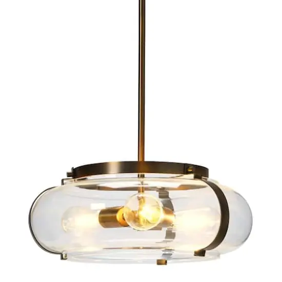 Hello Honey® Robert Stevenson Lighting Alston Brushed Bronze Glass & Metal Ceiling Light {4}