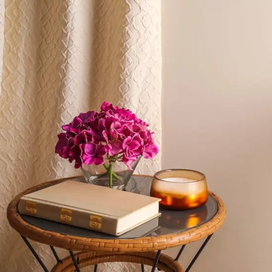 8" Hydrangea in Glass Vase Dark Purple {4}