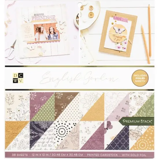 DCWV&reg; English Garden Cardstock Premium Stack, 12" x 12" {1}