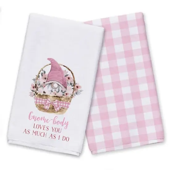 Gnome-body Loves You As Much As I Do Tea Towel Set {1}