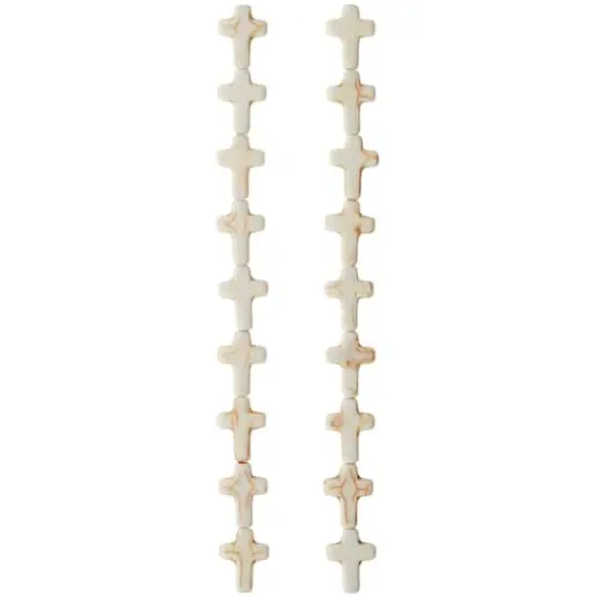 White Stone Cross Beads, 15mm by Bead Landing&trade; {4}