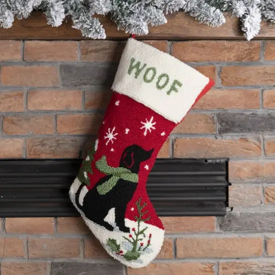 Glitzhome&reg; 20" Dog Hooked Stocking {3}