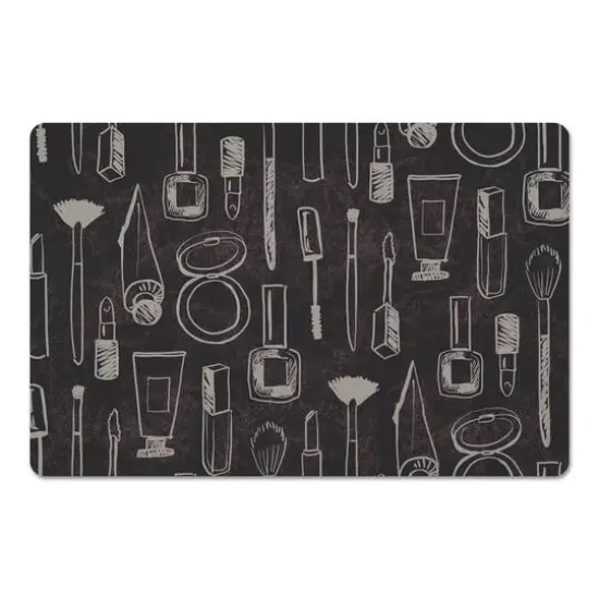 Makeup Icons Floor Mat Black {1}