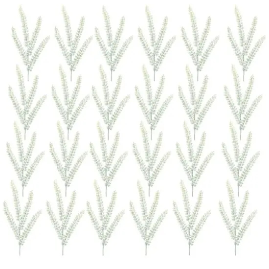 Sage Green Glittered Fern Spray, 24ct. {1}