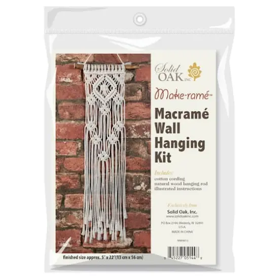 Solid Oak Make-Rame&trade; Lacy Diamonds Macram&eacute; Mini Wall Hanging Kit {1}