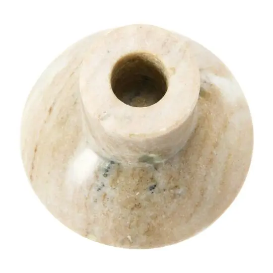 Hello Honey&reg; 4" Beige Marble Taper Holder {4}