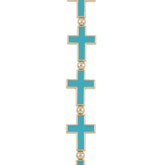 Blue Enamel Metal Cross Beads, 21mm by Bead Landing&trade; {1}