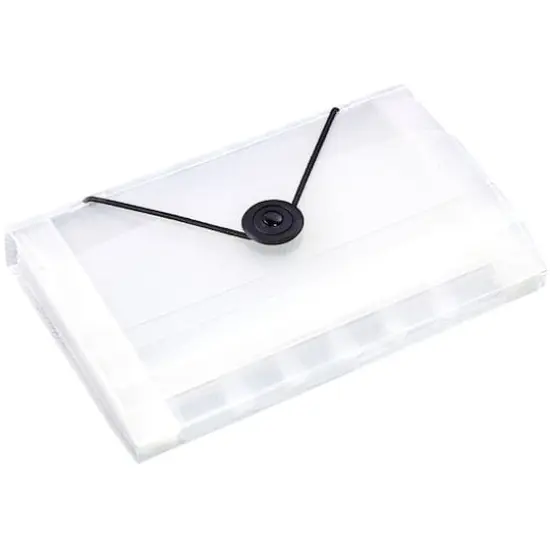 JAM Paper Coupon Size 13 Clear Pocket Plastic Expanding File Accordion Folder 4.25" x 6.75" {4}