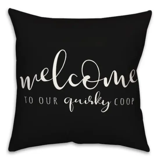 18" x 18" Quirky Coop Versatile Throw Pillow Black {1}