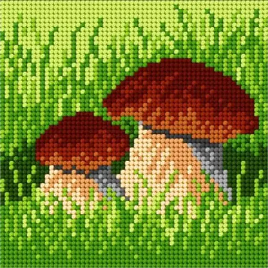 Orchidea Needlepoint Canvas For Halfstitch Without Yarn Mushrooms - Printed Tapestry Canvas {1}