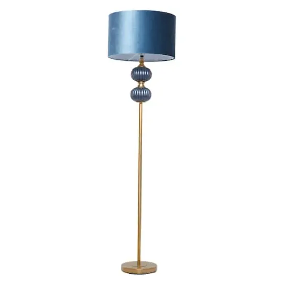 Blue Velvet Transitional Floor Lamp, 69" x 18" x 18" {3}