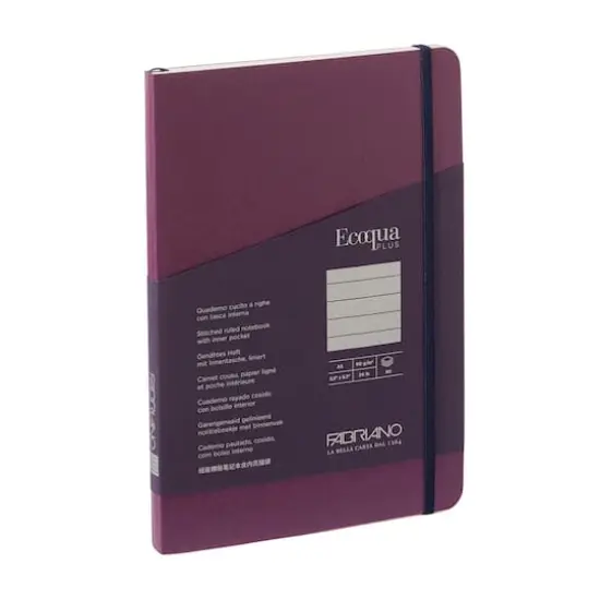 Fabrian&reg; EcoQua Plus A5 Lined Stitch-Bound Notebook Wine {1}
