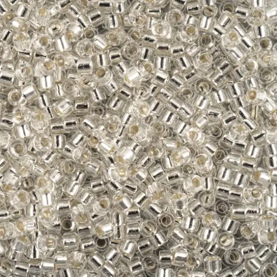 John Bead 11/0 Miyuki Delica Glass Seed Beads, 5g Silver Lined Crystal {1}