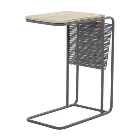 Black Metal Industrial Accent Table 25" x 20" x 12" {1}