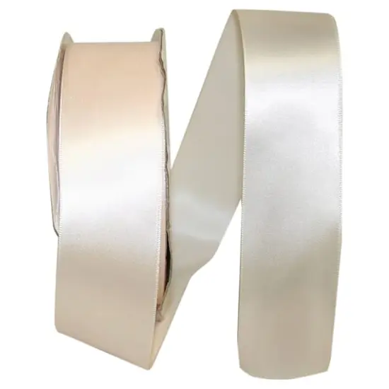 JAM Paper 1.5" x 50yd. Single Face Satin Ribbon Cream {1}