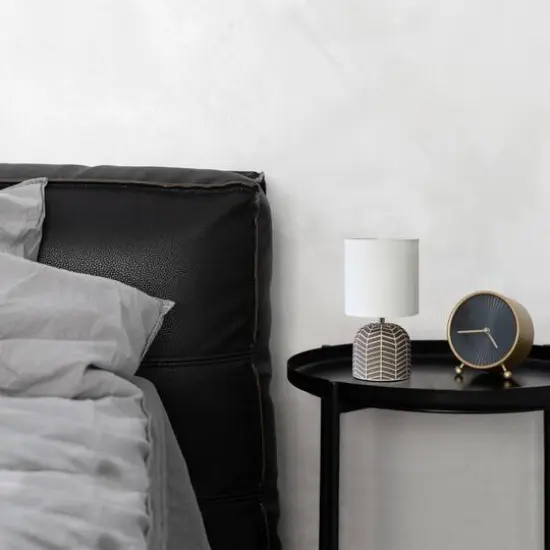 Simple Designs 10.43" Petite Webbed Waves Base Table Lamp Taupe {3}