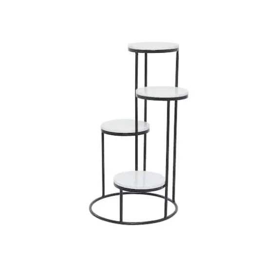 White Iron Modern Plantstand, 31" x 17" x 17" {4}
