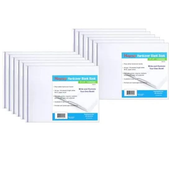 Hayes Publishing Hardcover Blank Book Landscape, 12ct. {1}