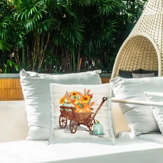 Stupell Industries Farm Harvest Wagon Outdoor Printed Pillow {3}