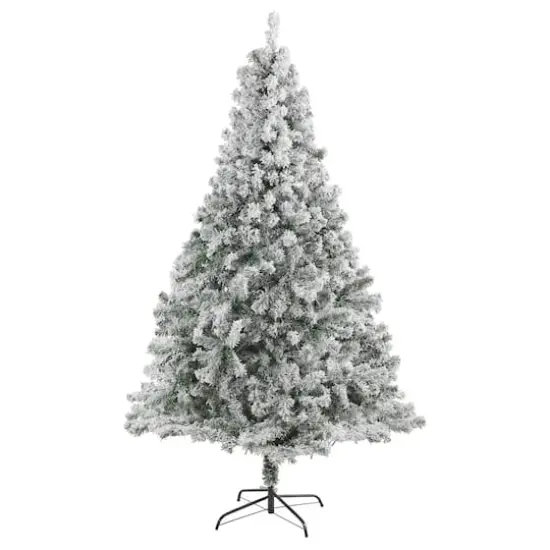 7ft. Unlit Flocked Rock Springs Spruce Artificial Christmas Tree {1}