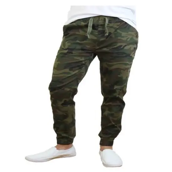 Galaxy By Harvic Slim Fit Basic Stretch Twill Men's Joggers Woodland Camo {1}