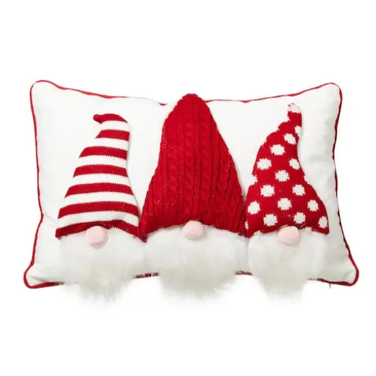 Glitzhome&reg; 3D Heavy Cotton Knitted Gnome Throw Pillow {1}