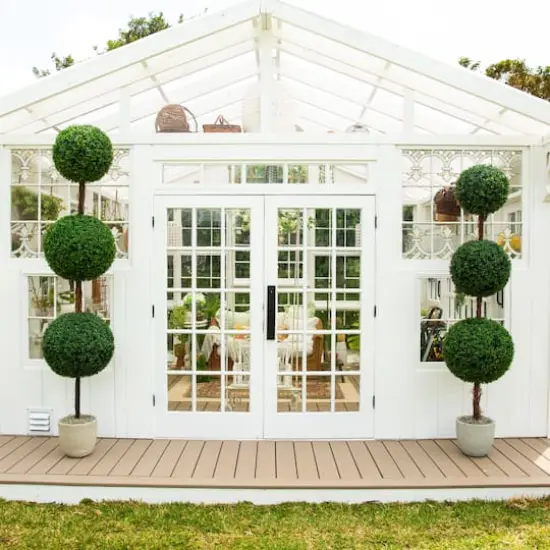 7ft. UV Resistant Artificial Triple Ball Boxwood Topiary Tree (Indoor/Outdoor) {10}