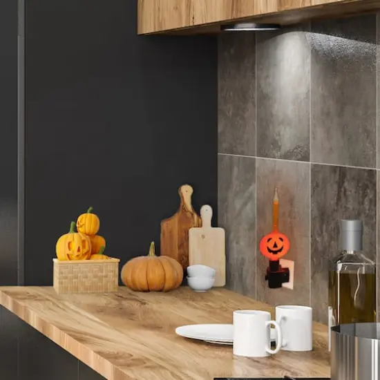 6.5" Jack-O-Lantern Halloween Bubble Night Light {3}