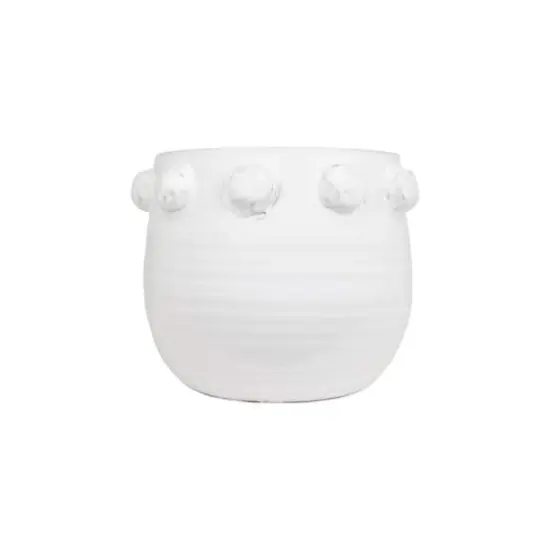 Hello Honey&reg; 9" White Bubble Design Top Terracotta Planter {3}